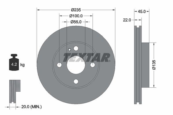 Disc frana TEXTAR 92071500