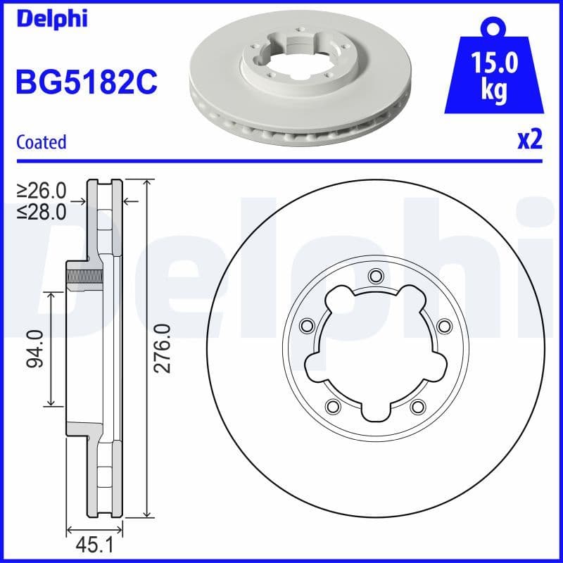 Disc frana DELPHI BG5182C