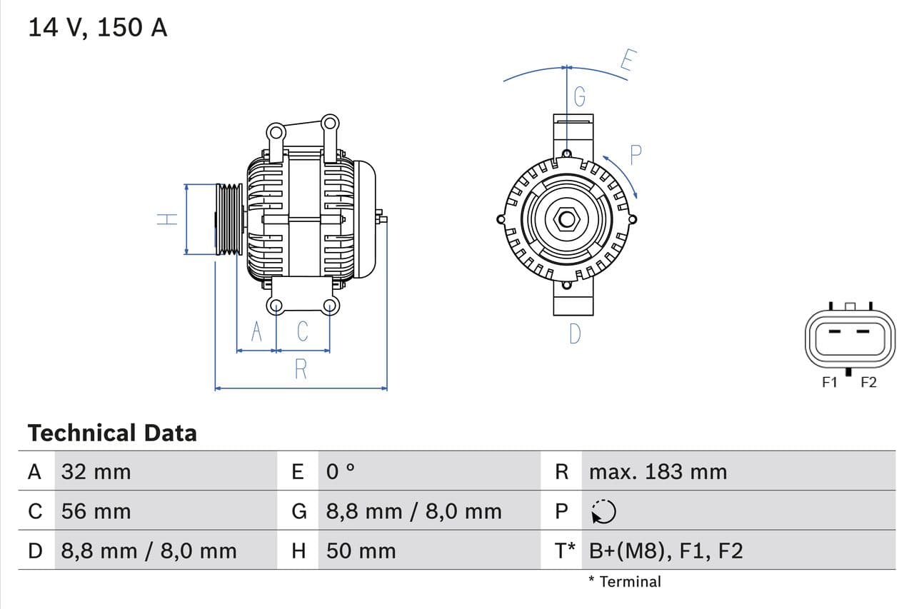 Generator / Alternator BOSCH 0 986 047 460