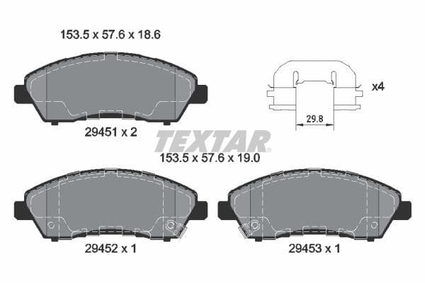 set placute frana,frana disc TEXTAR 2945101