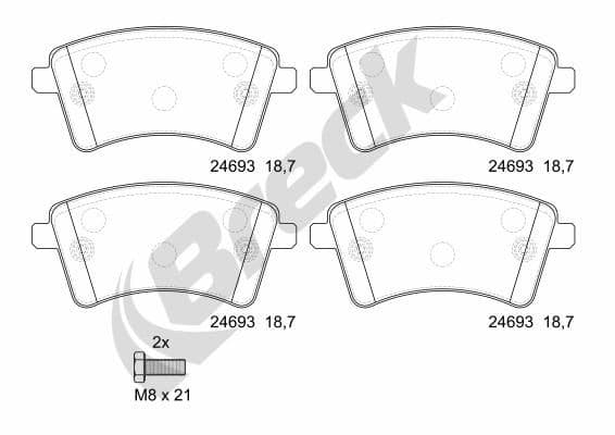 set placute frana,frana disc BRECK 24693 00 701 00