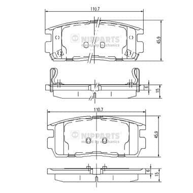 set placute frana,frana disc NIPPARTS J3610905