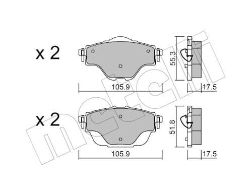 set placute frana,frana disc METELLI 22-0988-0