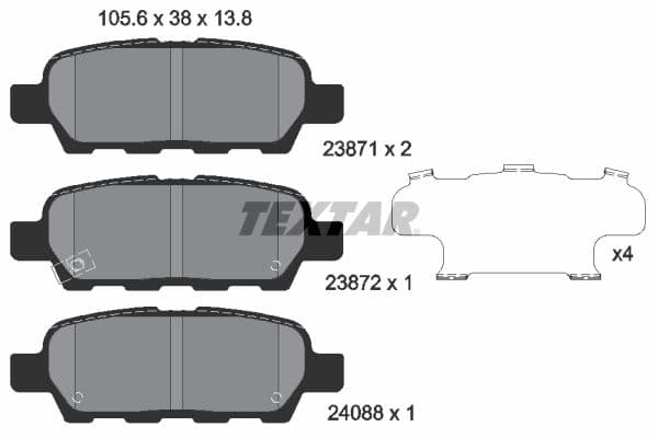 set placute frana,frana disc TEXTAR 2387101
