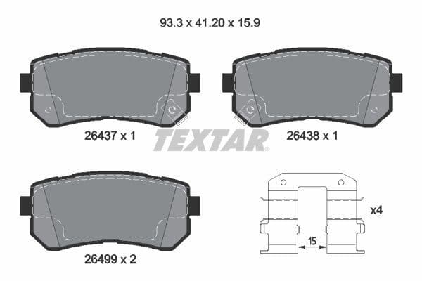 set placute frana,frana disc TEXTAR Q+ 2643701