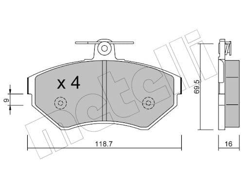 set placute frana,frana disc METELLI 22-0215-1