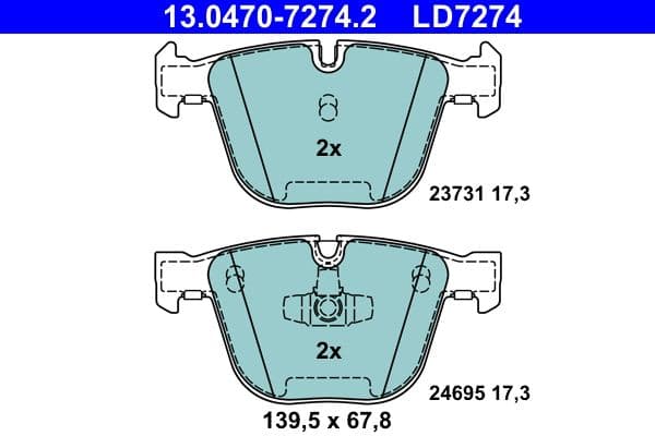 set placute frana,frana disc ATE Ceramic 13.0470-7274.2