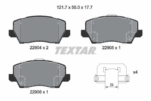 set placute frana,frana disc TEXTAR Q+ 2290401