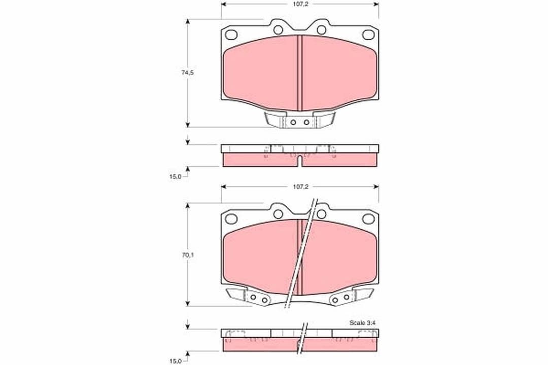 set placute frana,frana disc TRW GDB1133