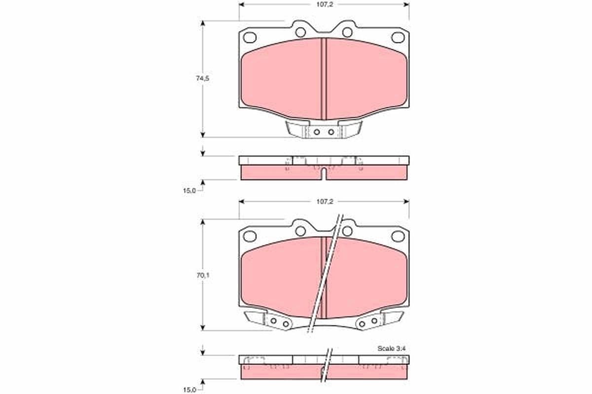 set placute frana,frana disc TRW GDB1133
