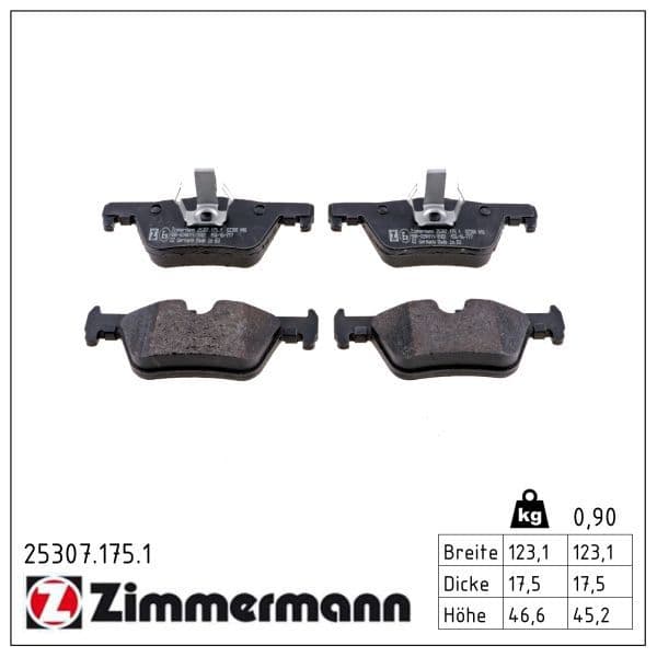 set placute frana,frana disc ZIMMERMANN 25307.175.1