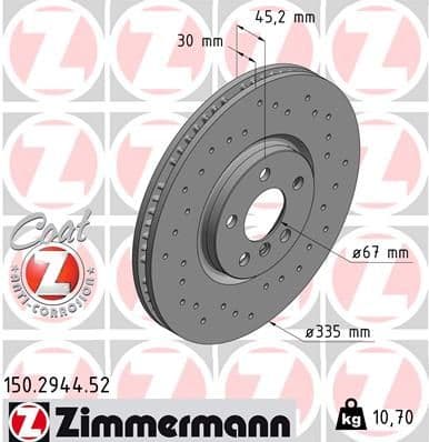 Disc frana ZIMMERMANN 150.2944.52