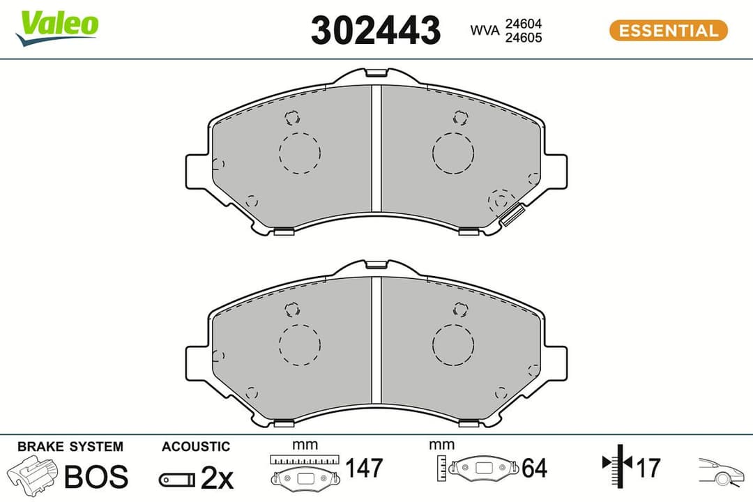 set placute frana,frana disc VALEO 302443