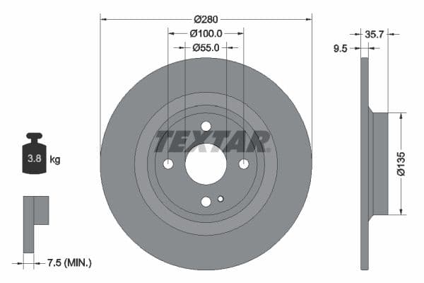 Disc frana TEXTAR PRO 92320003