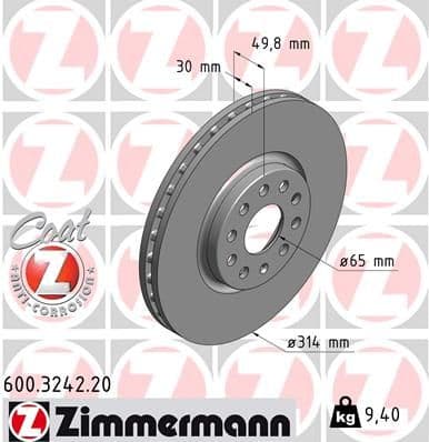 Disc frana ZIMMERMANN COAT Z 600.3242.20