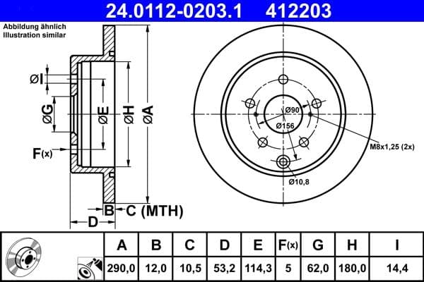 Disc frana ATE 24.0112-0203.1