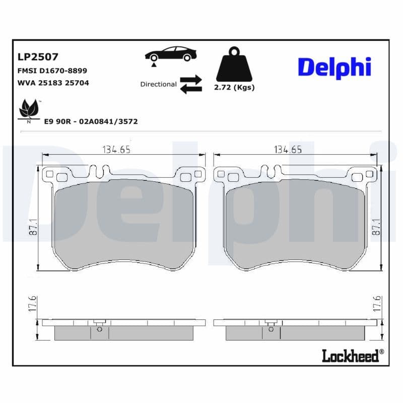 set placute frana,frana disc DELPHI LP2507