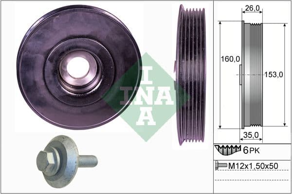 Fulie curea, arbore cotit Schaeffler INA 544 0079 20