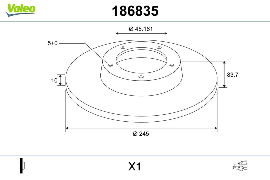 Disc frana VALEO 186835