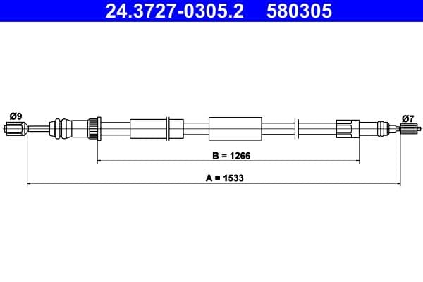 Cablu, frana de parcare ATE 24.3727-0305.2