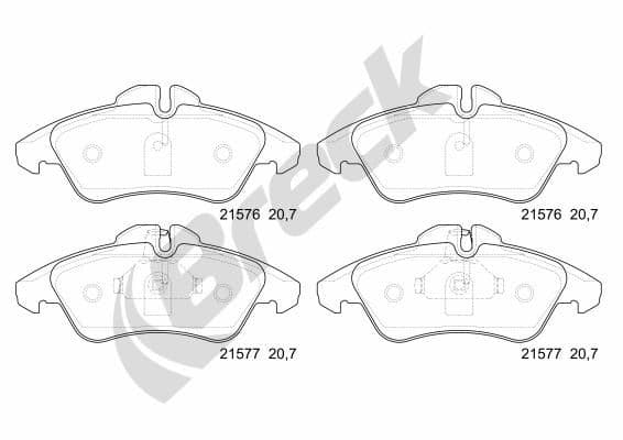set placute frana,frana disc BRECK 21576 00 703 10