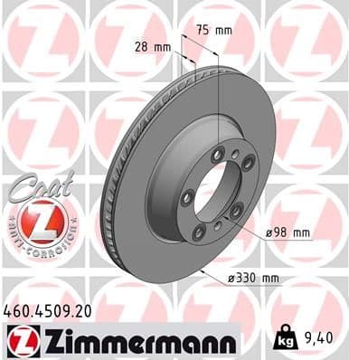 Disc frana ZIMMERMANN 460.4509.20