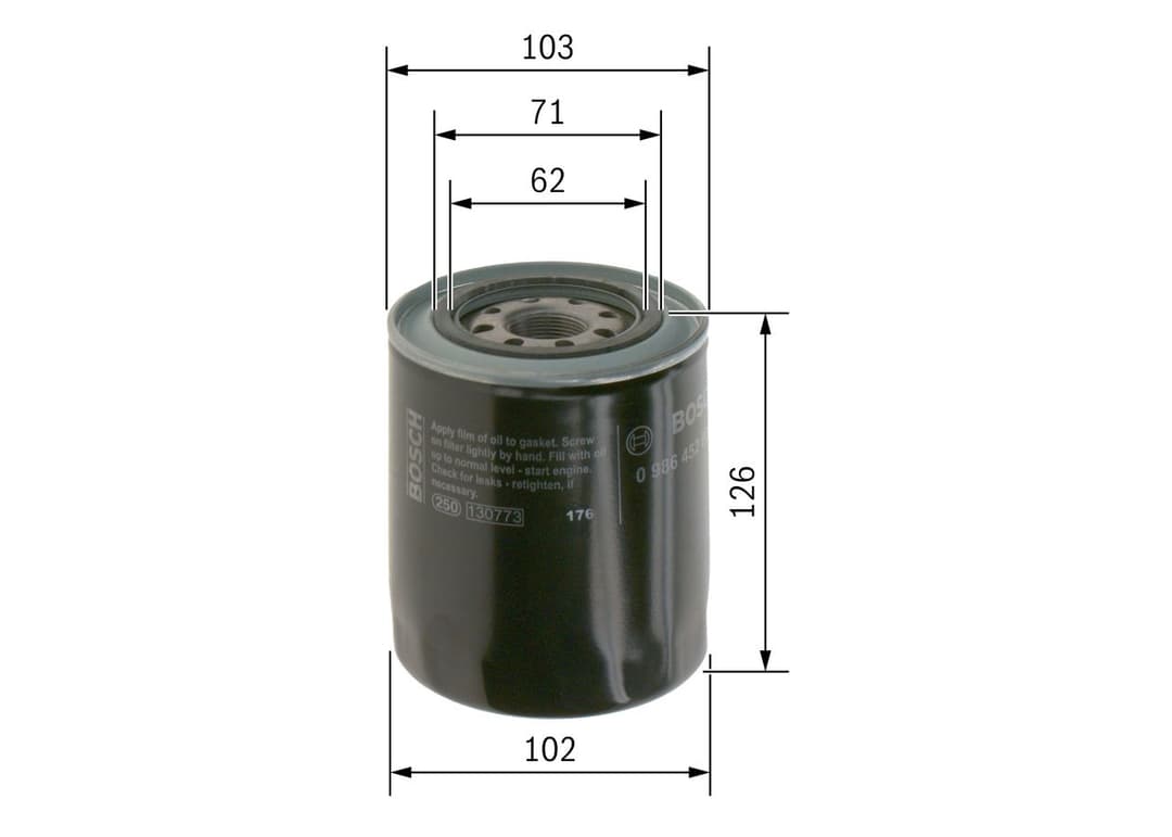 Filtru ulei BOSCH 0 986 452 066