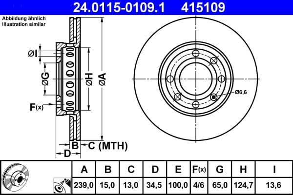 Disc frana ATE 24.0115-0109.1