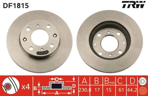 Disc frana TRW DF1815