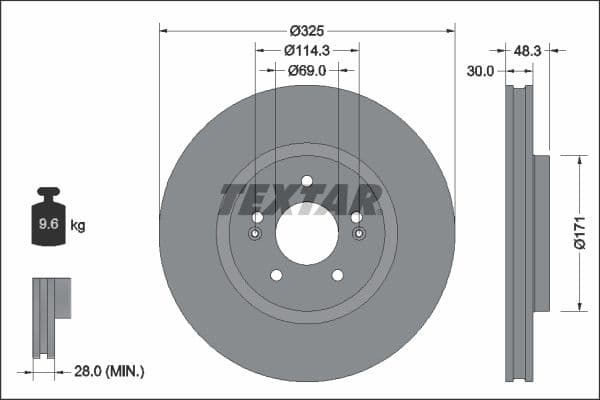 Disc frana TEXTAR PRO 92337103