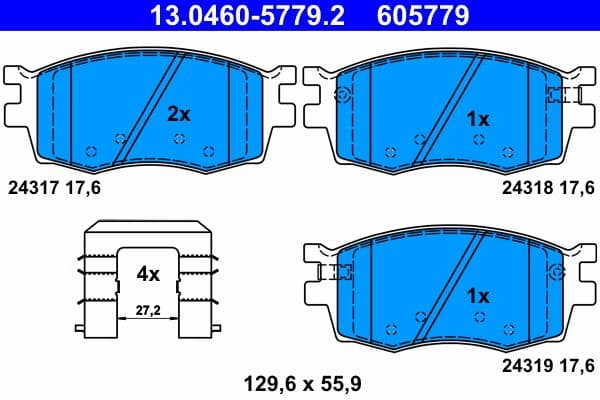 set placute frana,frana disc ATE 13.0460-5779.2