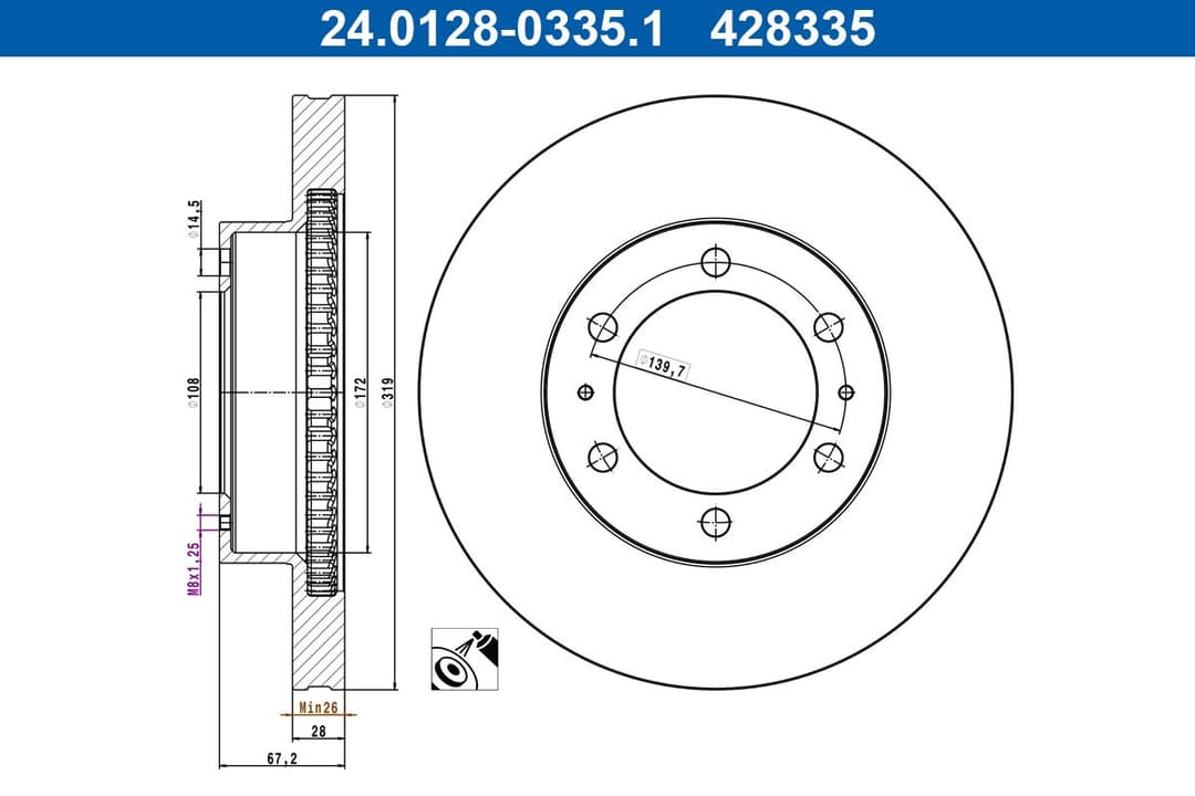 Disc frana ATE 24.0128-0335.1