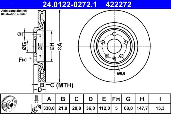 Disc frana ATE 24.0122-0272.1