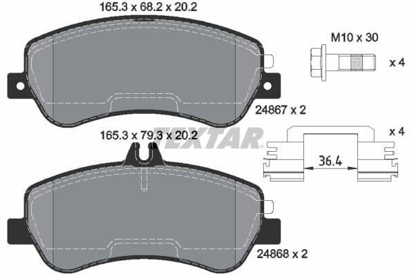 set placute frana,frana disc TEXTAR 2486701