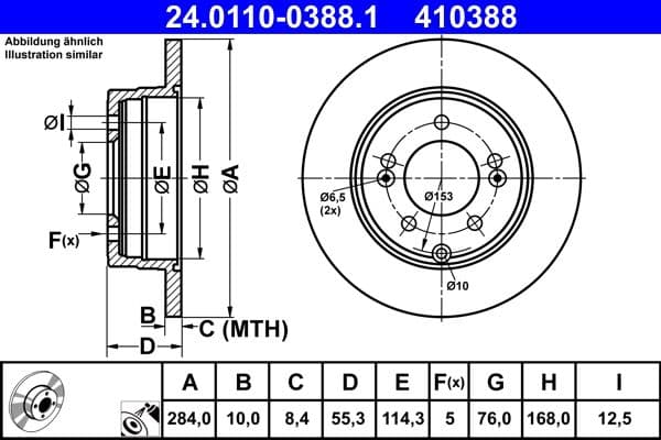Disc frana ATE 24.0110-0388.1