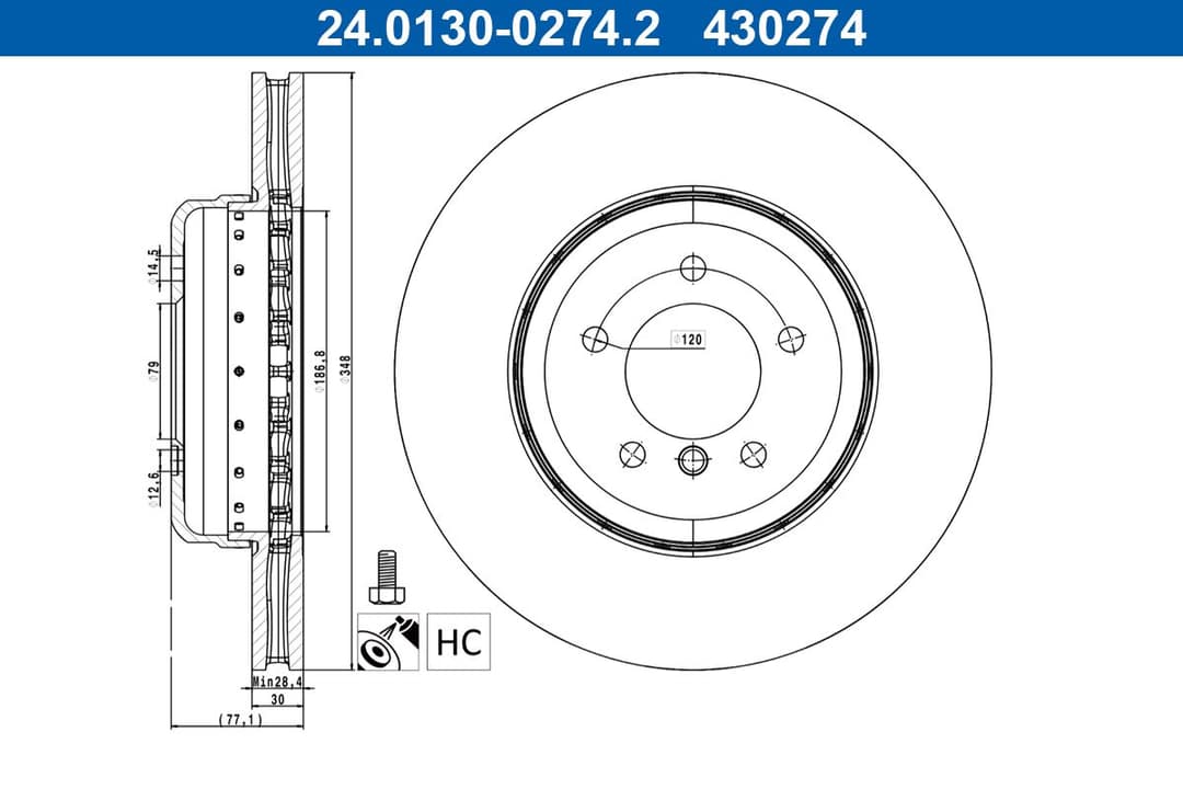 Disc frana ATE 24.0130-0274.2