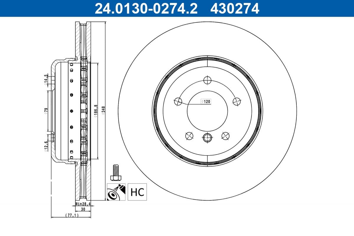 Disc frana ATE 24.0130-0274.2