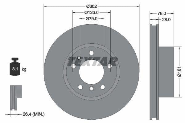 Disc frana TEXTAR 92042400
