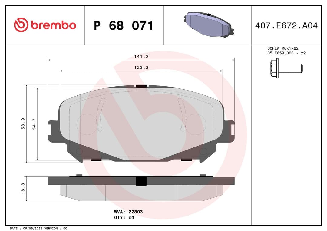 set placute frana,frana disc BREMBO PRIME LINE P 68 071