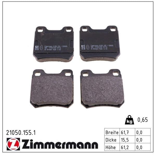 set placute frana,frana disc ZIMMERMANN 21050.155.1