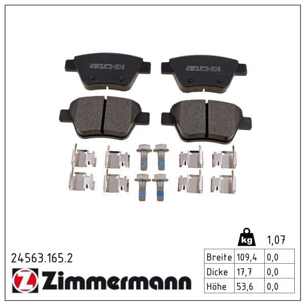 set placute frana,frana disc ZIMMERMANN 24563.165.2