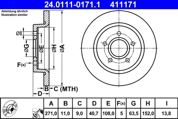 Disc frana ATE 24.0111-0171.1