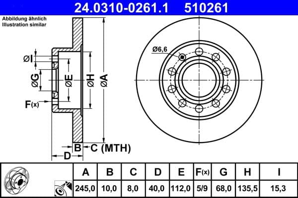 Disc frana ATE 24.0310-0261.1