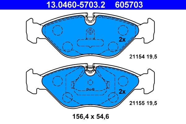 set placute frana,frana disc ATE 13.0460-5703.2