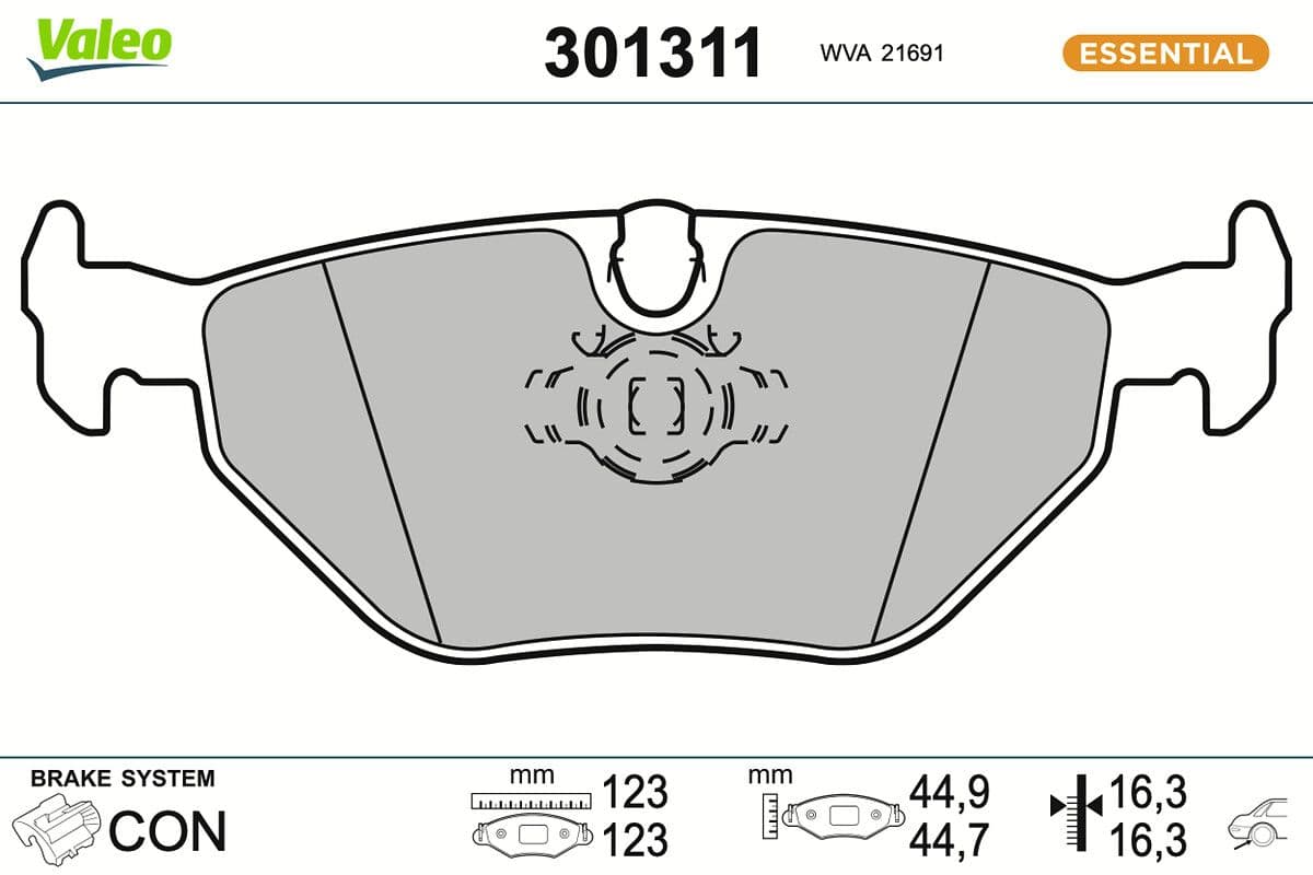 set placute frana,frana disc VALEO ESSENTIAL 301311