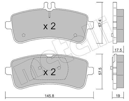 set placute frana,frana disc METELLI 22-1200-0