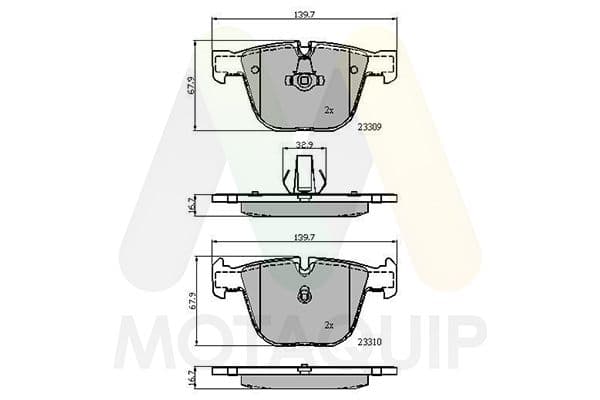 set placute frana,frana disc MOTAQUIP LVXL1169
