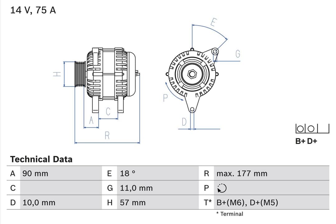 Generator / Alternator BOSCH 0 986 049 131