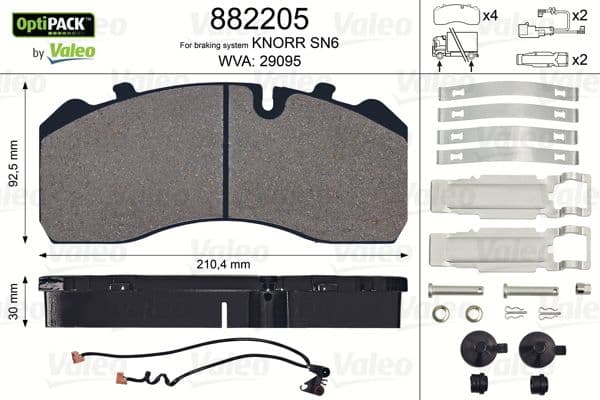 set placute frana,frana disc VALEO OPTIPACK 882205