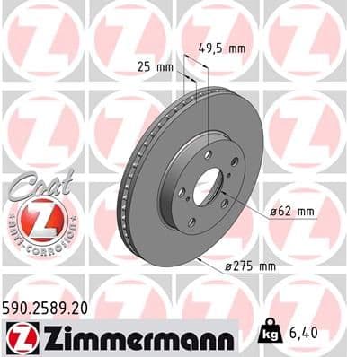 Disc frana ZIMMERMANN COAT Z 590.2589.20